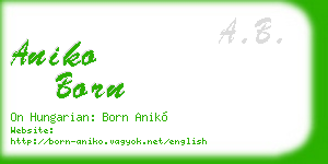 aniko born business card