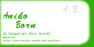 aniko born business card